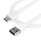StarTech.com Cavo di Ricarica USB-A a USB-C da 2m - Resistente Cavetto USB-C di Ricarica Veloce e Sync da USB 2.0 a USB Type C 3A - Rivestimento in TPE e Fibra Aramidica M/M Bianco - Samsung S10, Ipad Pro, Pixel