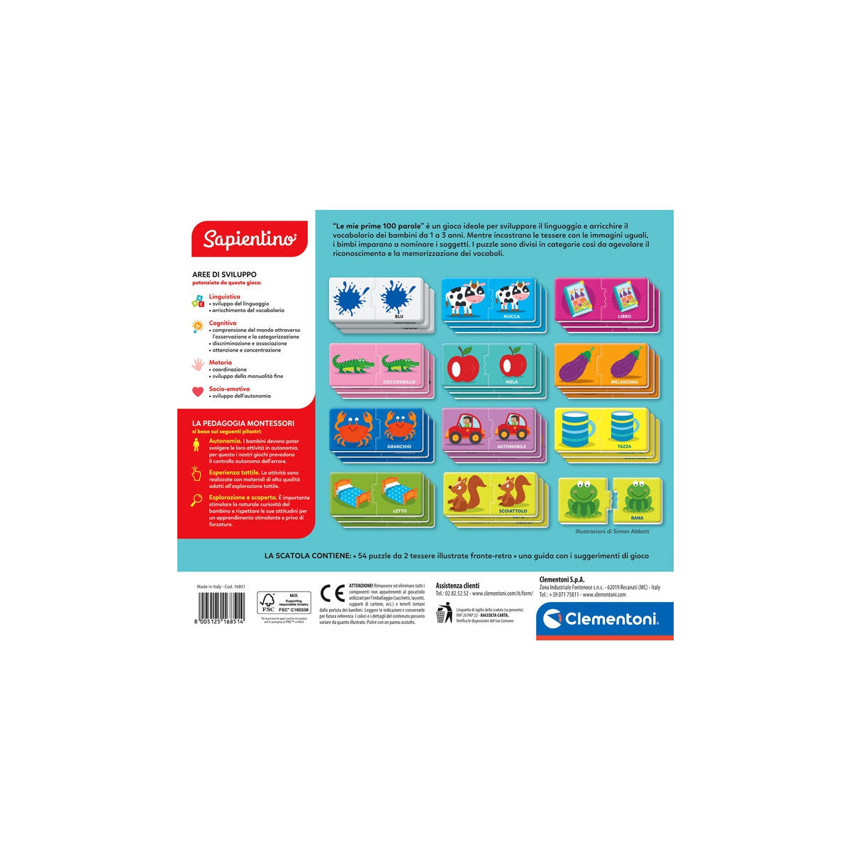 Clementoni Sapientino Montessori - Le Mie Prime 100 Parole