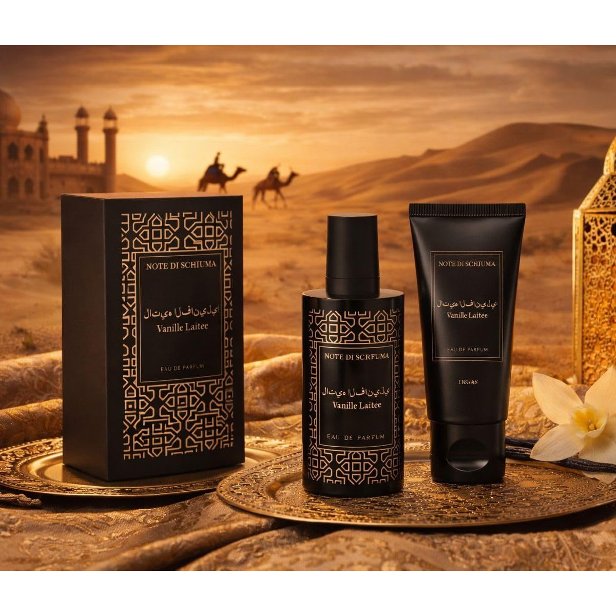 Note di Schiuma Set Regalo Donna Vaniglia e Ambra Eau de Parfum 50 ml Shower Gel al Guaranà Bio 150 ml Pelli Sensibili