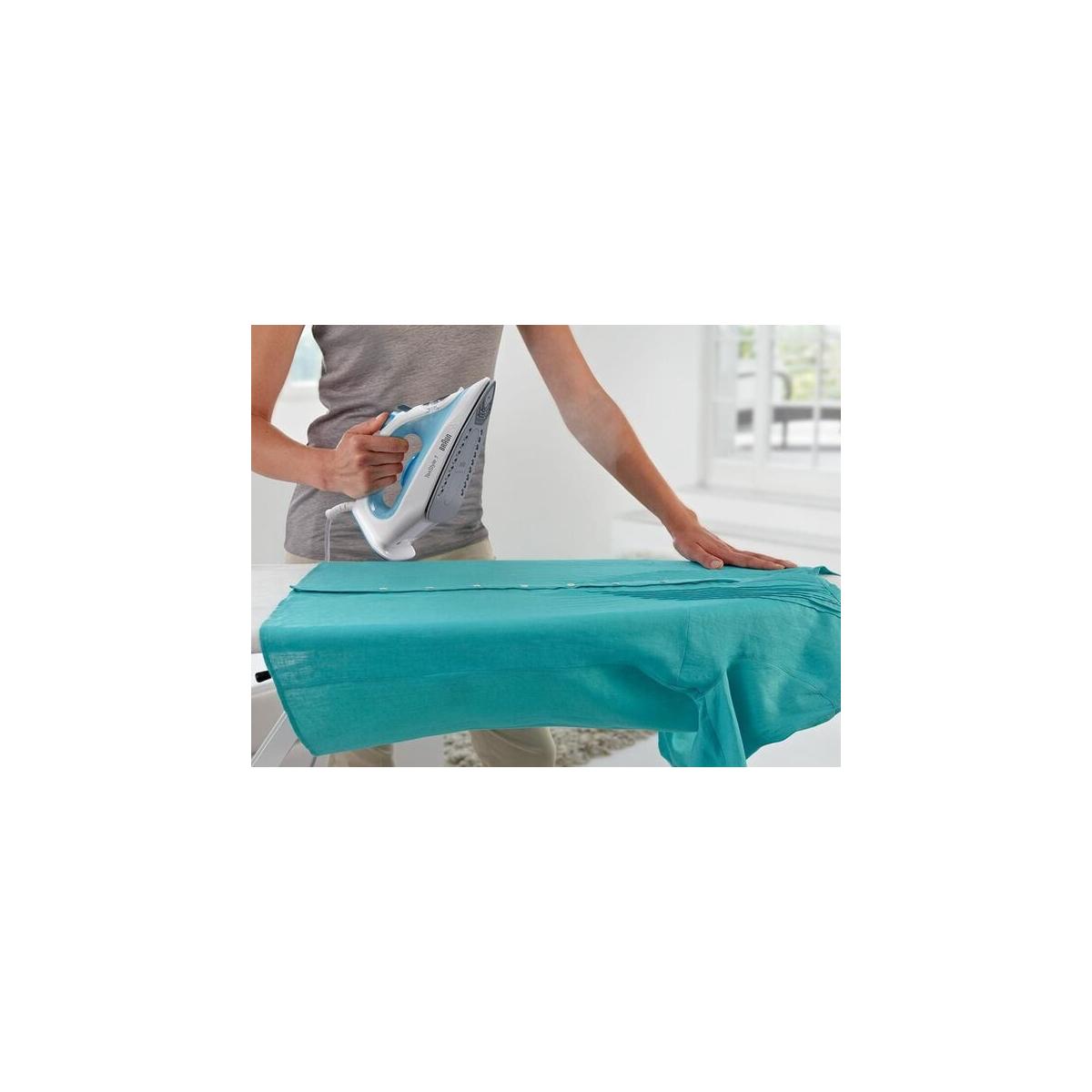 Braun TexStyle 1 Ferro da stiro a secco e a vapore Piastra in Ceramica 2000 W Blu, Bianco