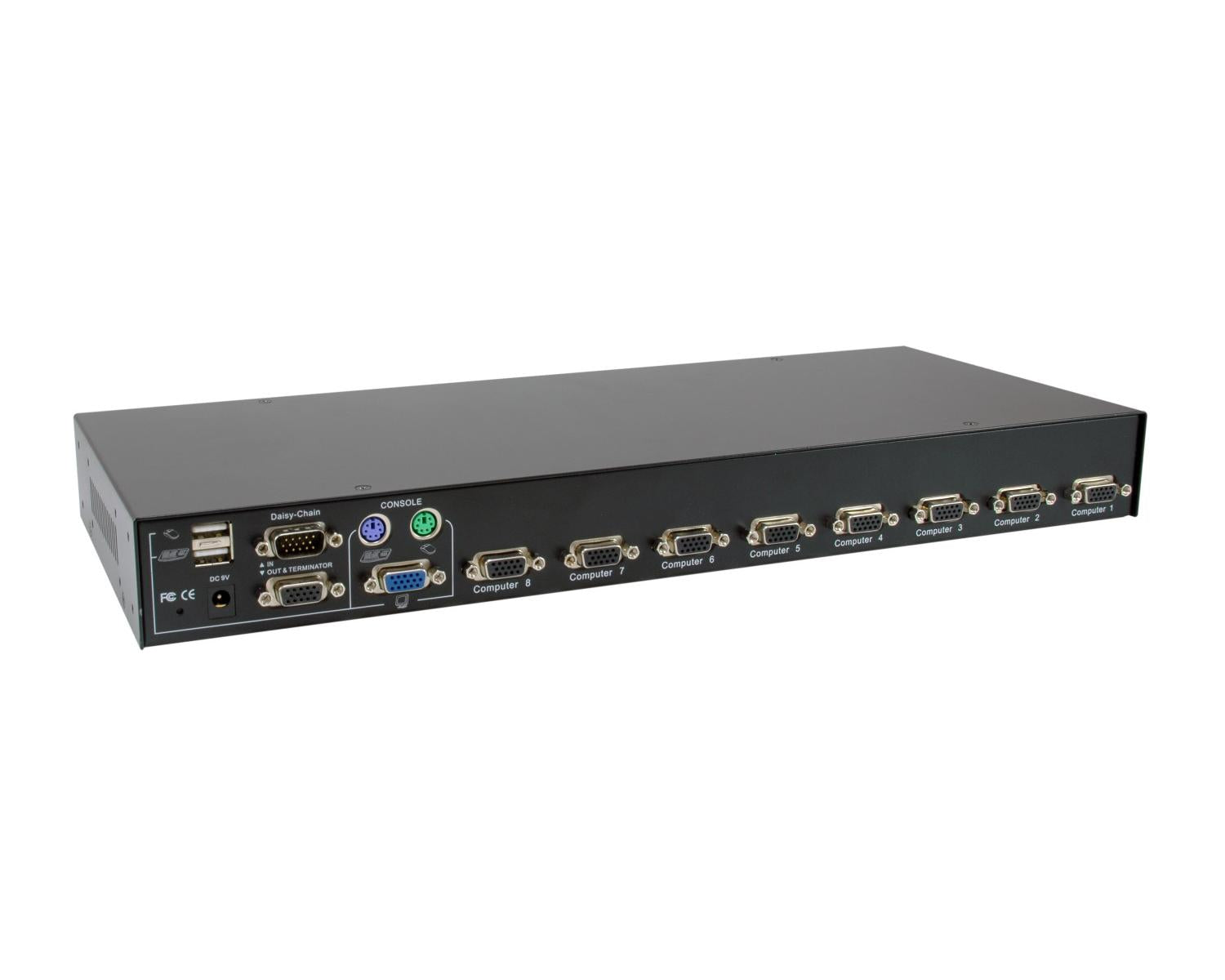 LevelOne KVM-3208 switch per keyboard-video-mouse (kvm) Montaggio rack Nero