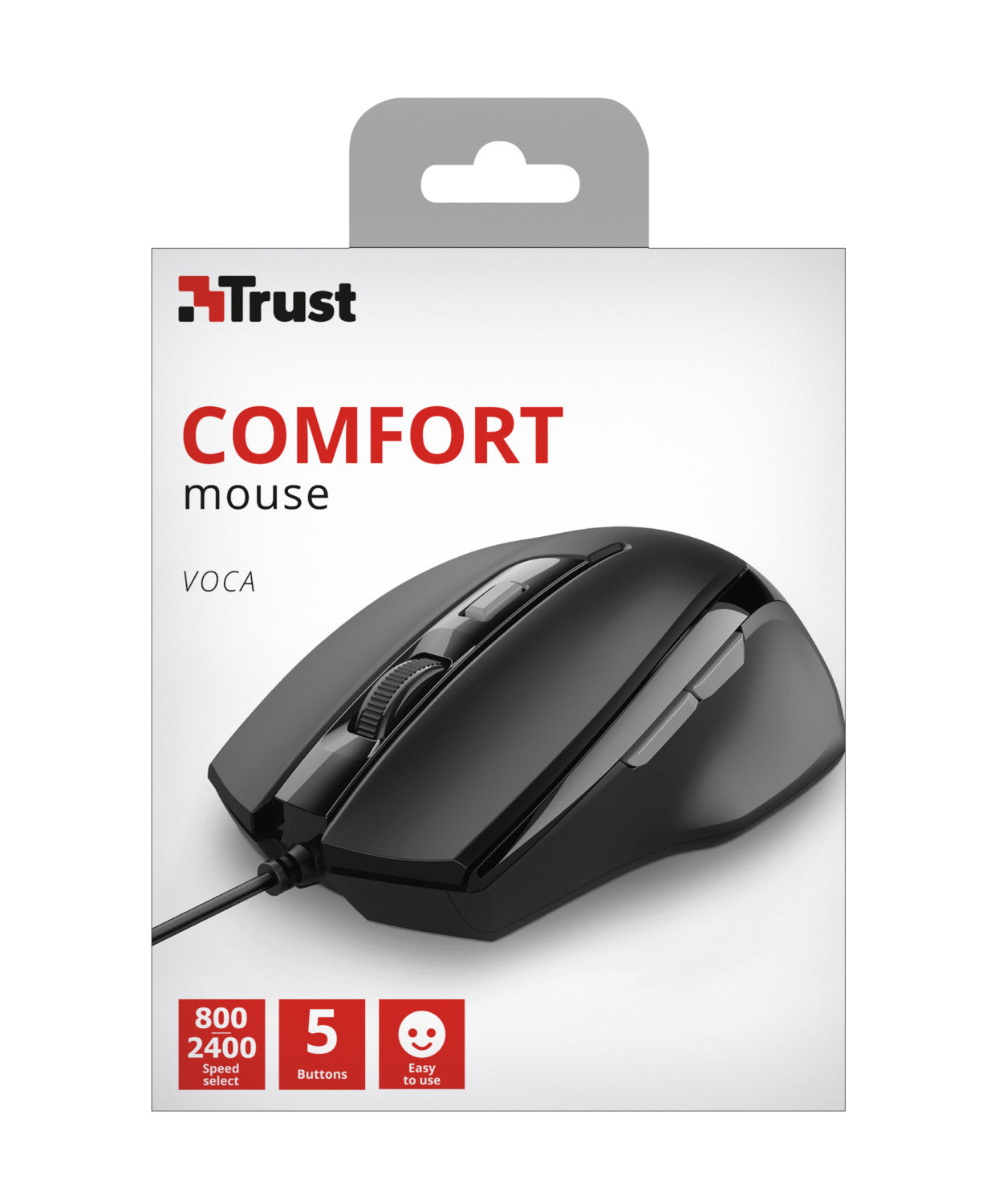 Trust Voca Mouse Mano Destra USB Tipo A Ottico 2400 DPI