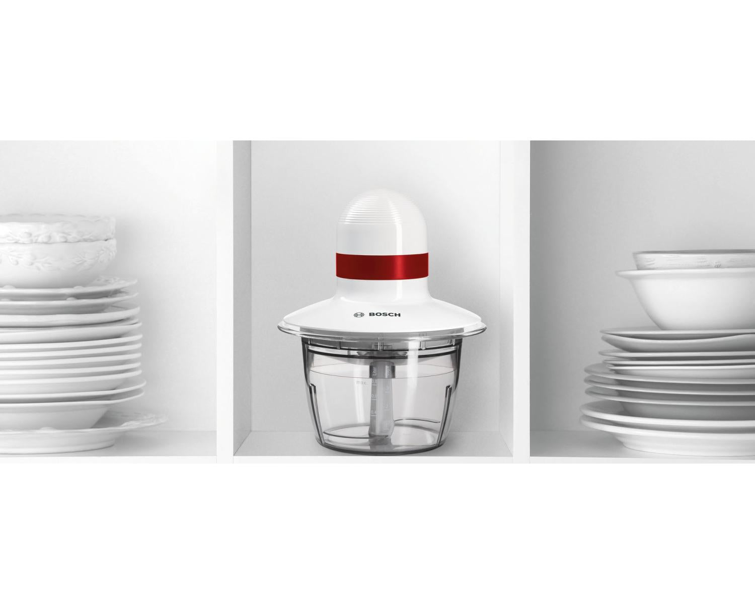 Bosch MMRP1000 Tritaverdure Elettrico 0,8 L 400 W Rosso Trasparente Bianco