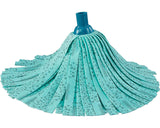 Leifheit 52069 Testina Sostitutiva Lavapavimenti a Frange Classic Mop Viscose Plus Bianco Verde
