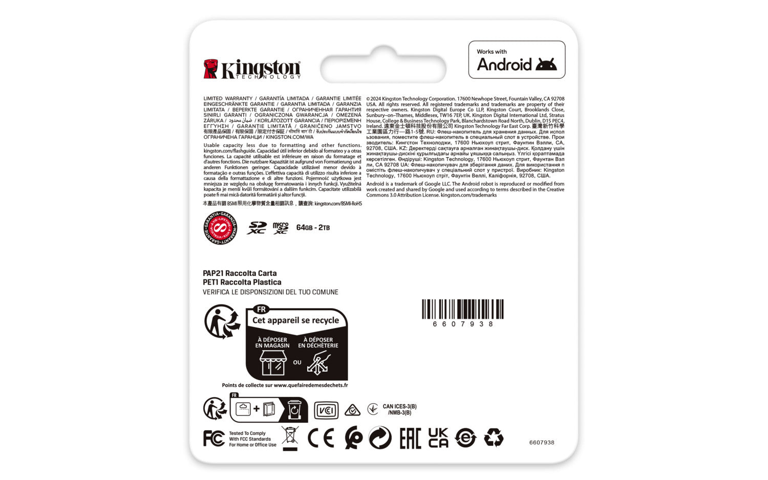 Kingston Technology 64 GB microSDXC Canvas Go Plus Gen4 200R A2 U3 Confezione singola senza ADP