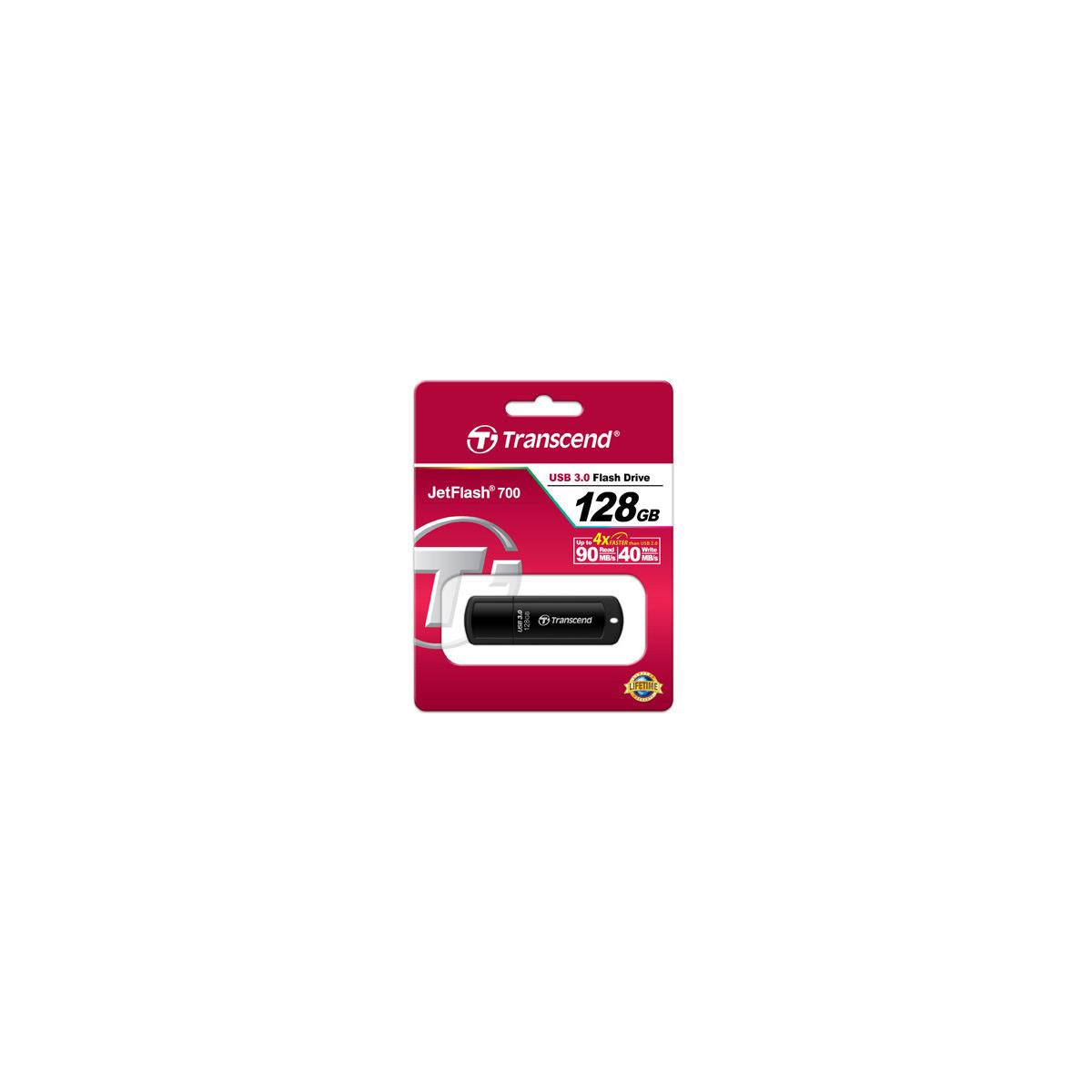 Transcend JetFlash 700 unità flash USB 128 GB USB tipo A 3.2 Gen 1 (3.1 Gen 1) Nero