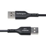 StarTech.com Cavo di Ricarica da USB-A a USB-C da 1m, carica e sincronizzazione, 3A, USB 2.0, rivestimento in TPE - Cavo di Ricarica USB Nero
