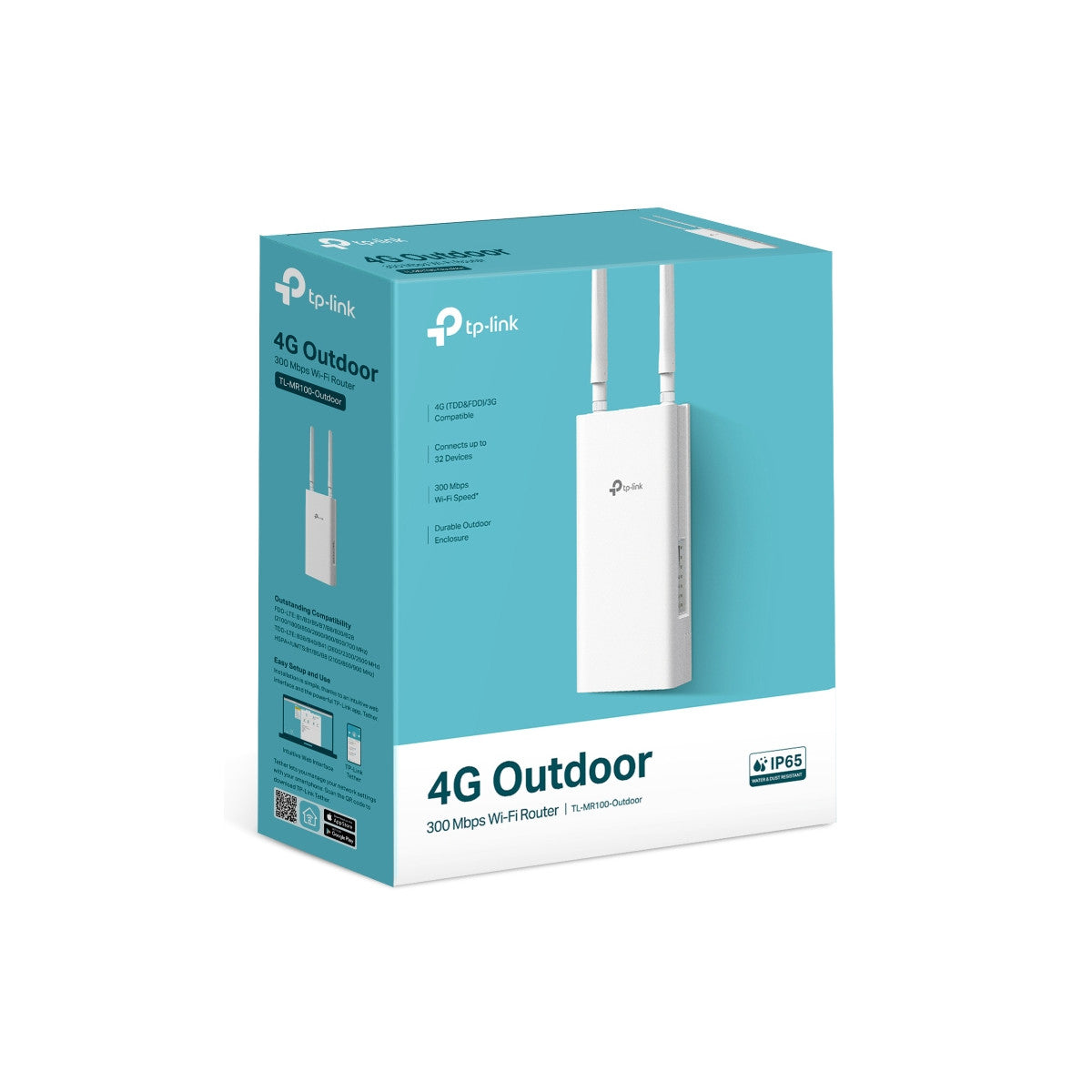 TP-Link TL-MR100-OUTDOOR router wireless Fast Ethernet Banda singola (2.4 GHz) 4G Bianco