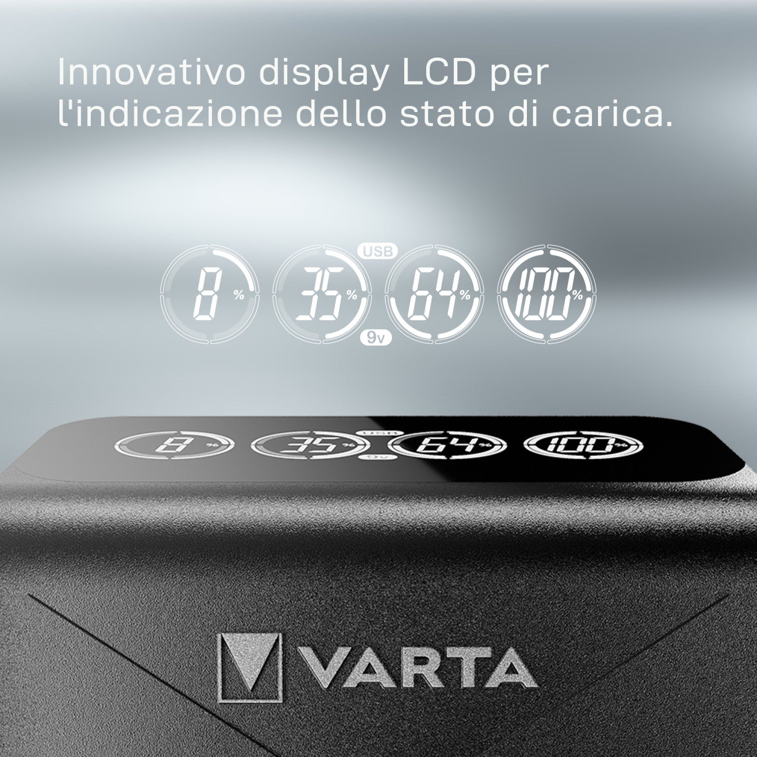 Varta LCD Plug charger AA e AAA Batterie ricaricabili NiMH incl. 4x AA 2100 mAh accu nero