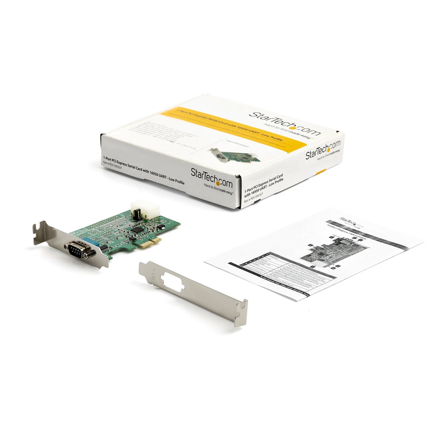 StarTech.com Scheda Seriale PCI Express con 1 Porta - Controller PCIe RS232 - 16950 UART - Scheda Seriale di Espansione DB9 a Profilo Basso - Compatibile Windows e Linux