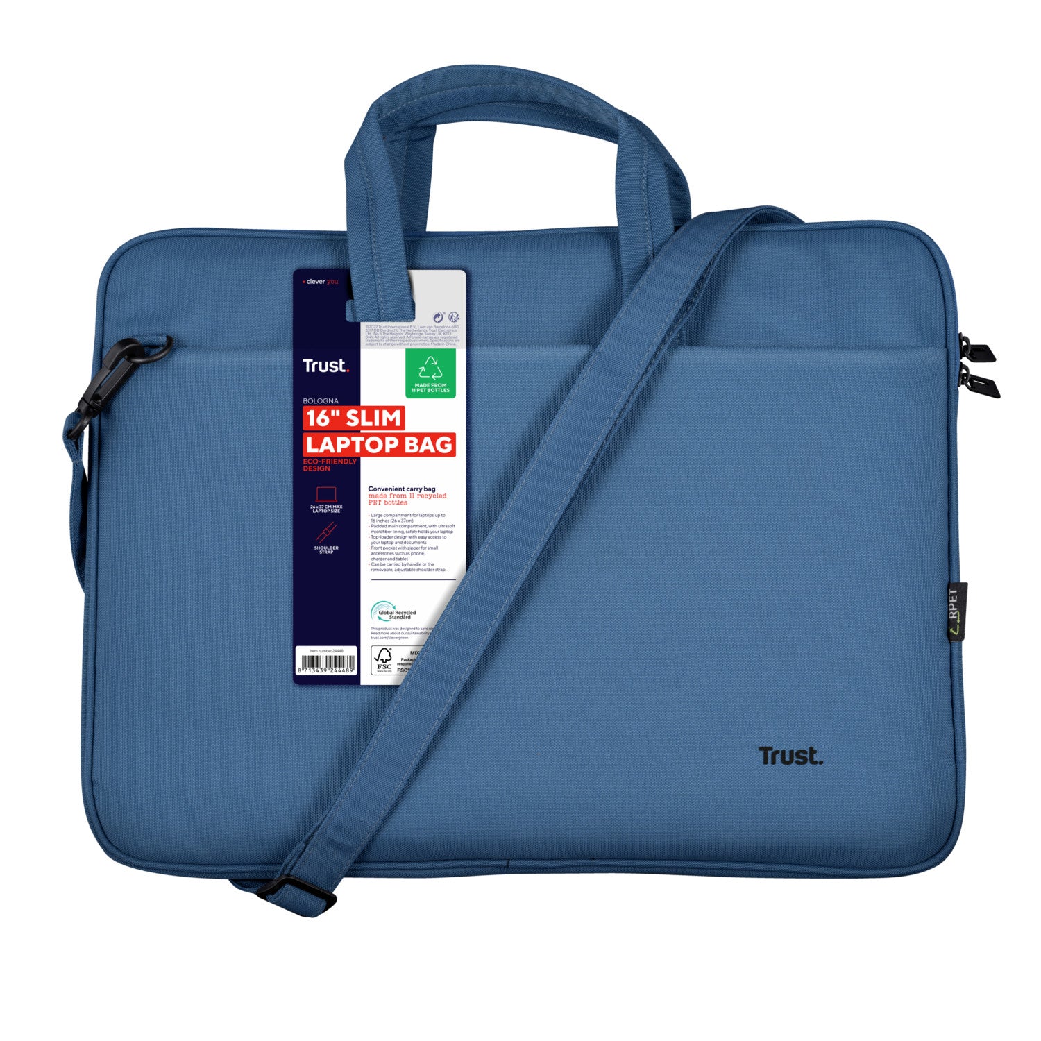 Trust 24448 Bologna borsa per notebook 40,6 cm 16" Valigetta ventiquattrore Blu