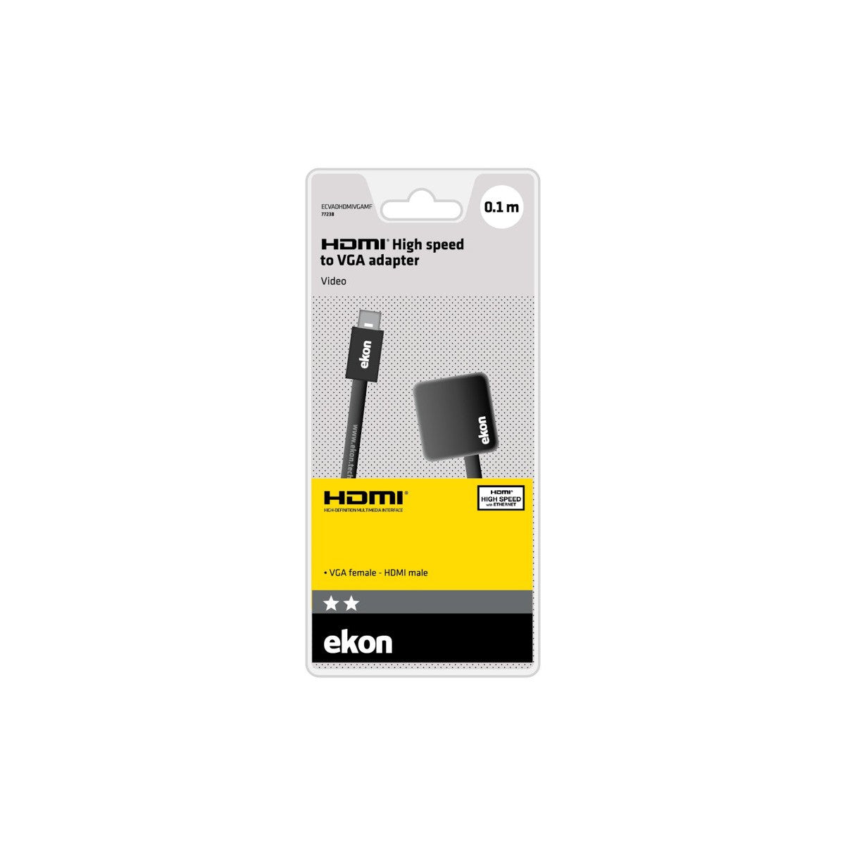 Ekon ECVADHDMIVGAMF cavo e adattatore video 0,1 m HDMI tipo A (Standard) VGA (D-Sub) Nero