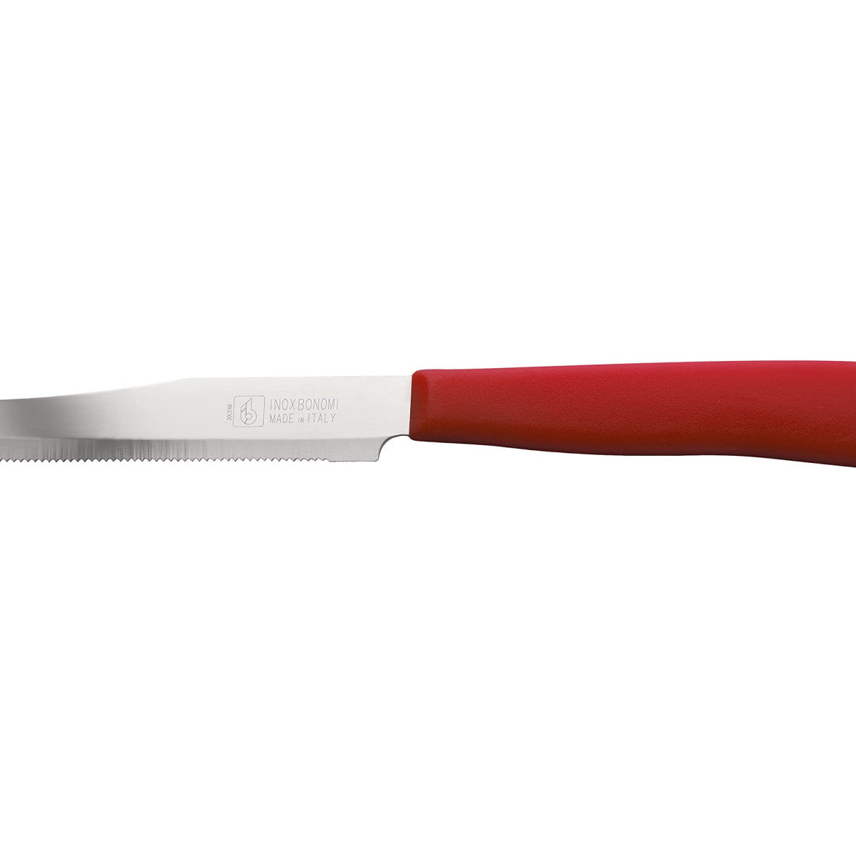 Bonomi Set 6 Coltelli da Tavola Lama Seghettata Inox Manico Arancione Made in Italy