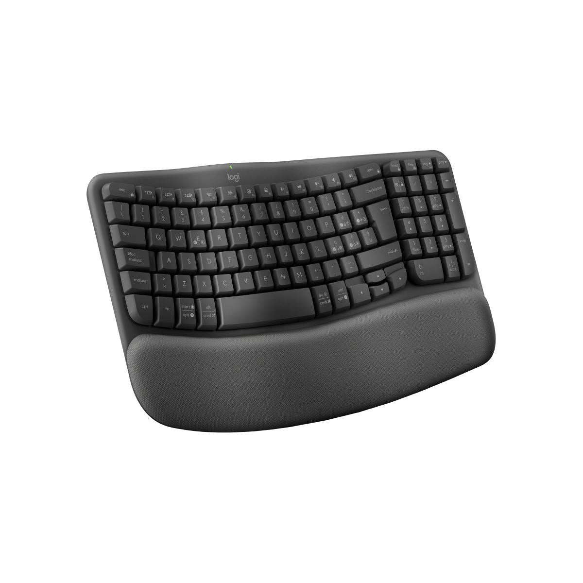 Logitech Tastiera WAVE KEYS WIRELESS ERGONOMICA Grafite