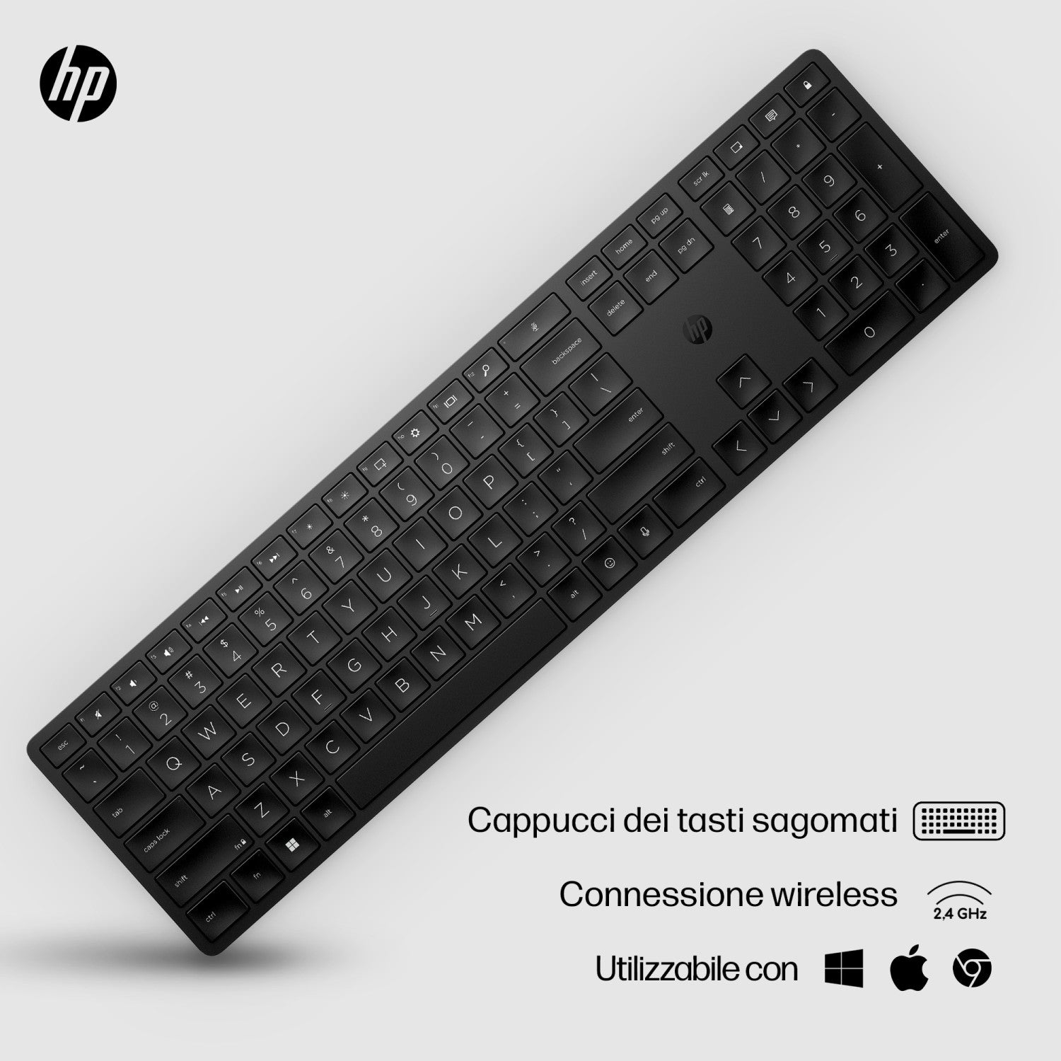 HP 450 Programmable Wireless Keyboard tastiera Wireless a RF USB Nero
