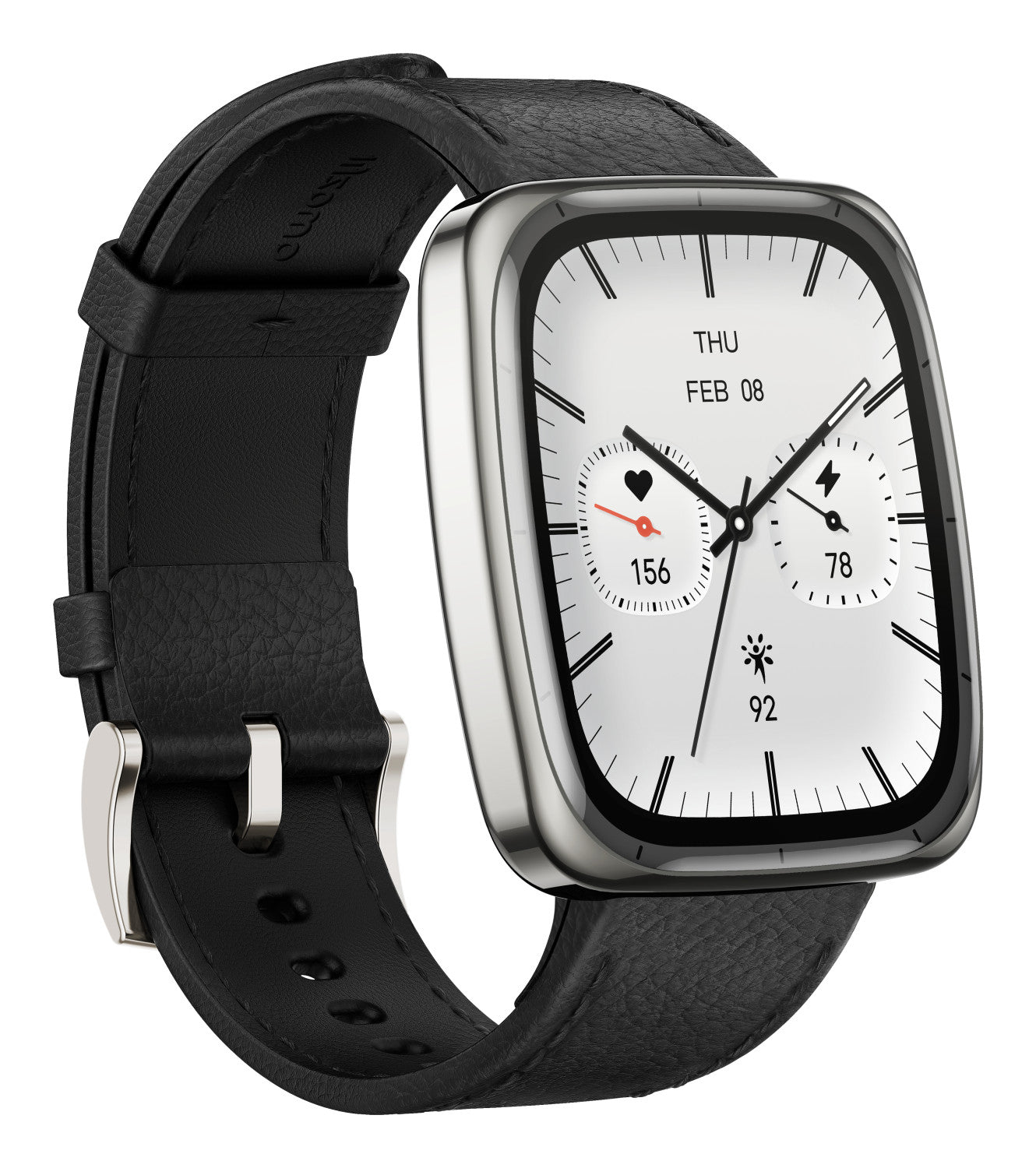 Amazfit Active 2 Square secondo cinturino rosso in silicone Vetro zaffiro con display AMOLED Pagamento contactless 5 sistemi satellitari mappe offline Durata della batteria fino a 10 giorni
