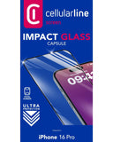 Cellularline Impact Glass Capsule iPhone 16 Pro vvetro temperato