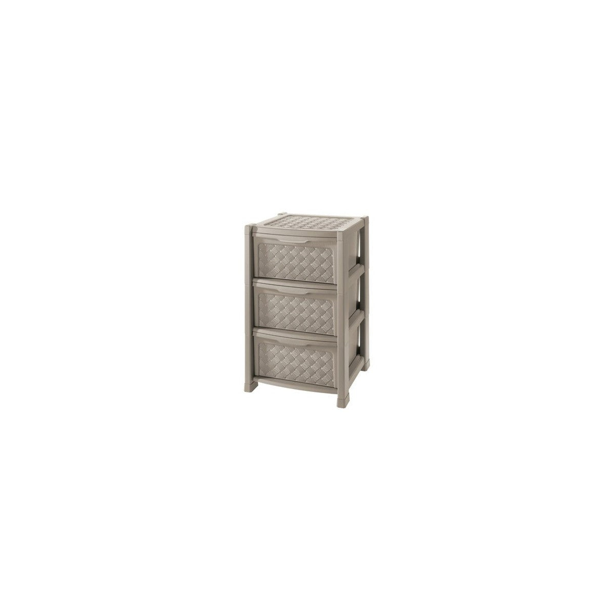 Tontarelli Cassettiera Arianna 3 Cassetti Effetto Rattan Colore Talpa
