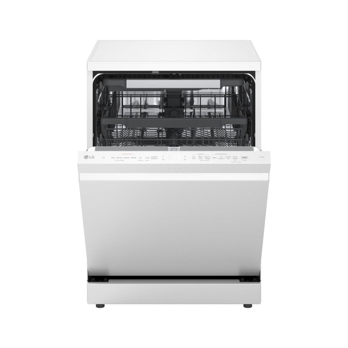 LG Lavastoviglie Libera Installazione DF375HWS Classe A 14 Coperti TrueSteam QuadWash 3 Cestelli Auto-Apertura Wi-Fi 43dB Bianco