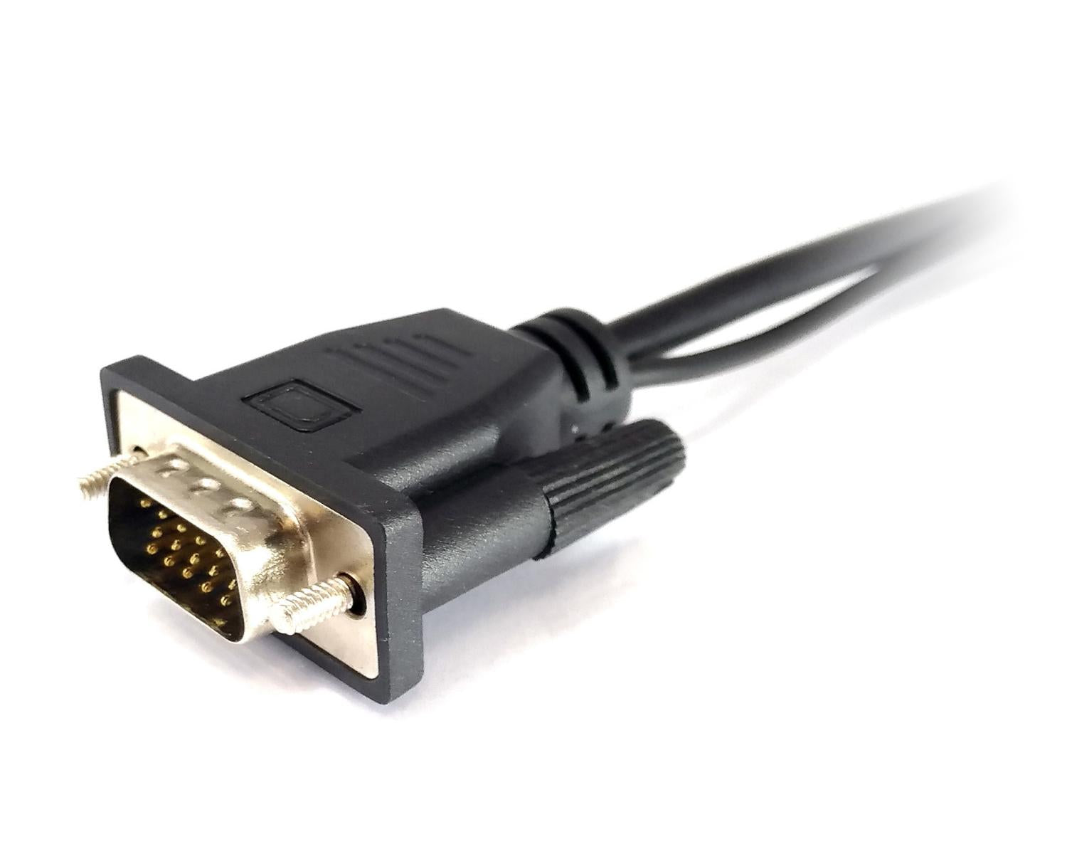 Equip 119038 cavo e adattatore video 0,2 m VGA (D-Sub) 3.5mm DVI-D USB Nero