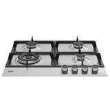 Beko HIAW64225SXE Piano Cottura a Gas da Incasso 58 cm 4 Fornelli Acciaio Inossidabile