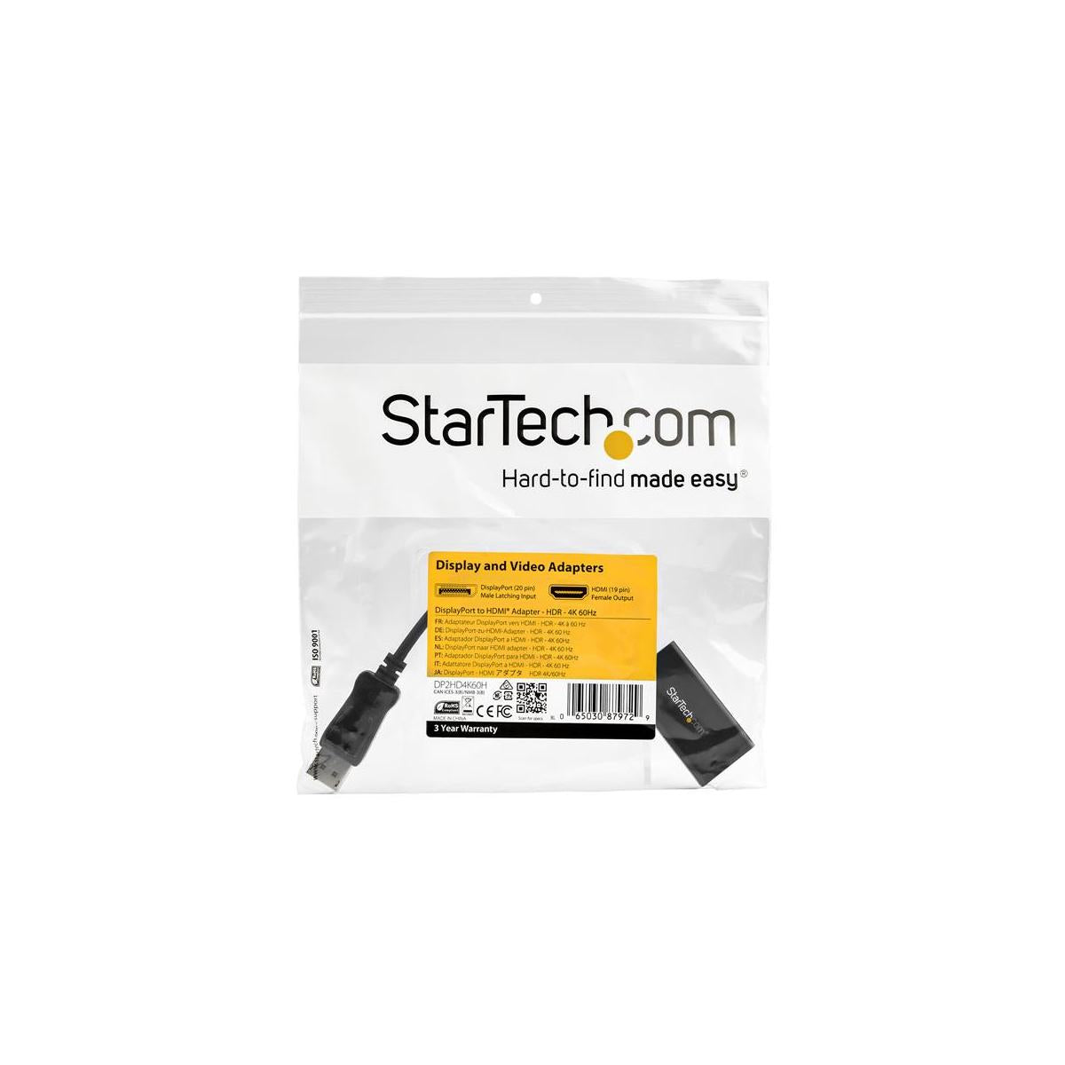 StarTech.com DP2HD4K60H cavo e adattatore video 0,122 m HDMI tipo A (Standard) Nero