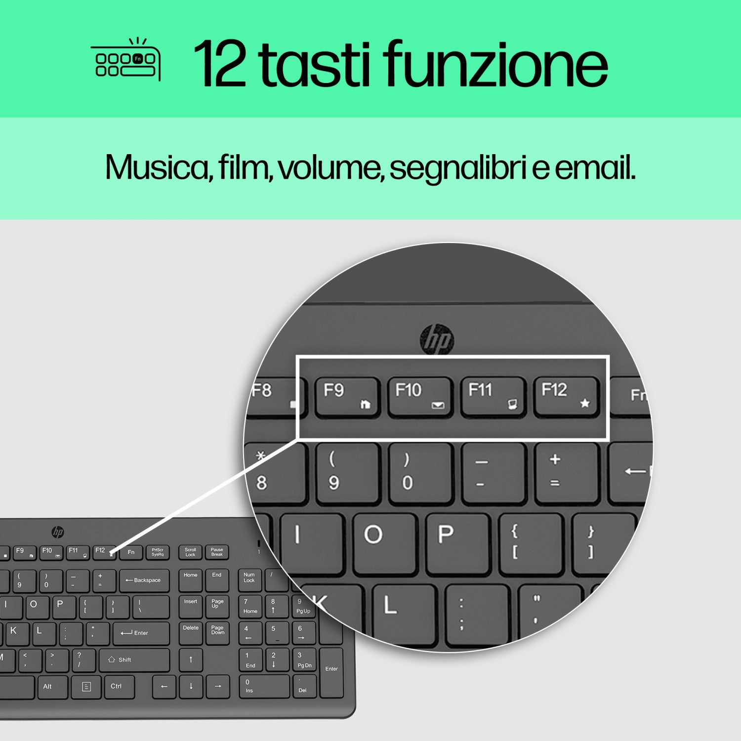 HP 150 Wired Keyboard tastiera USB Nero