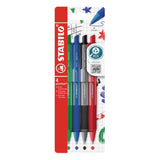 STABILO Penna a Sfera Ecosostenibile Pointball Colorful - Pack da 4 - Verde/Blu/Nero/Rosso