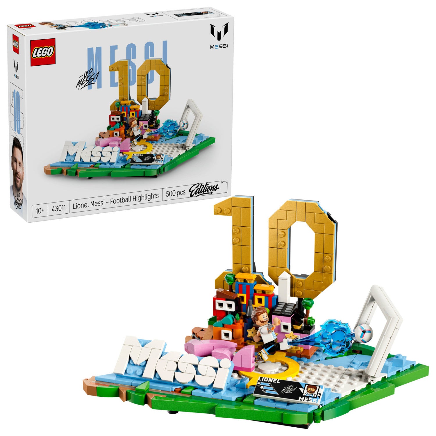 Lego Editions 43011 Lionel Messi Highlights Calcistici, Giocattolo 3D Da Esposizione, Minifigure Da Collezione, Regalo 10