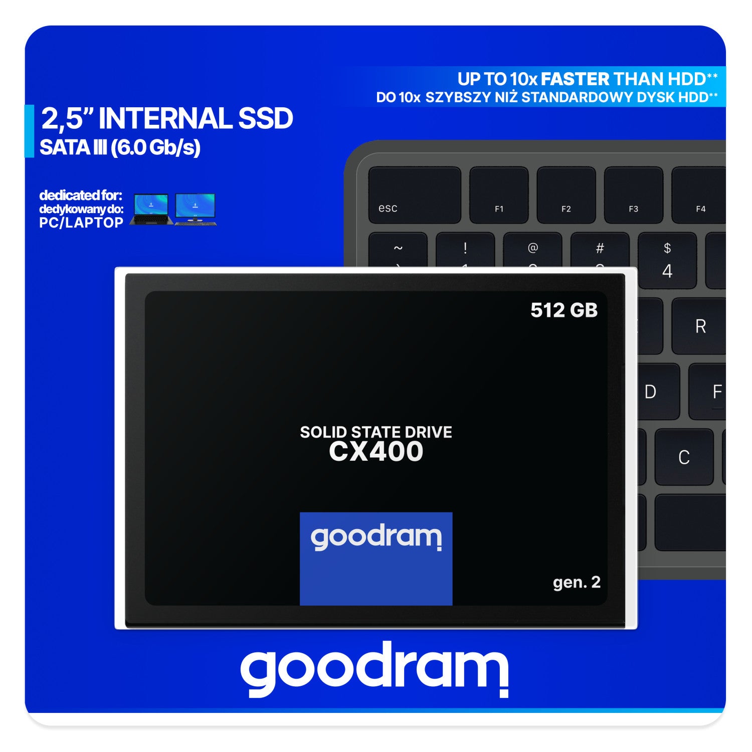 Goodram CX400 gen.2 2.5" 512 GB Serial ATA III 3D TLC NAND