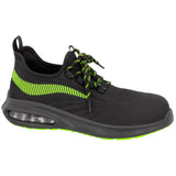 Neri Safety Scarpa Protettiva Bassa Rush 998 S1PL FO SR ESD Tessuto Tecnico Fine Knit Metal Free Nero/Verde Tg. 40
