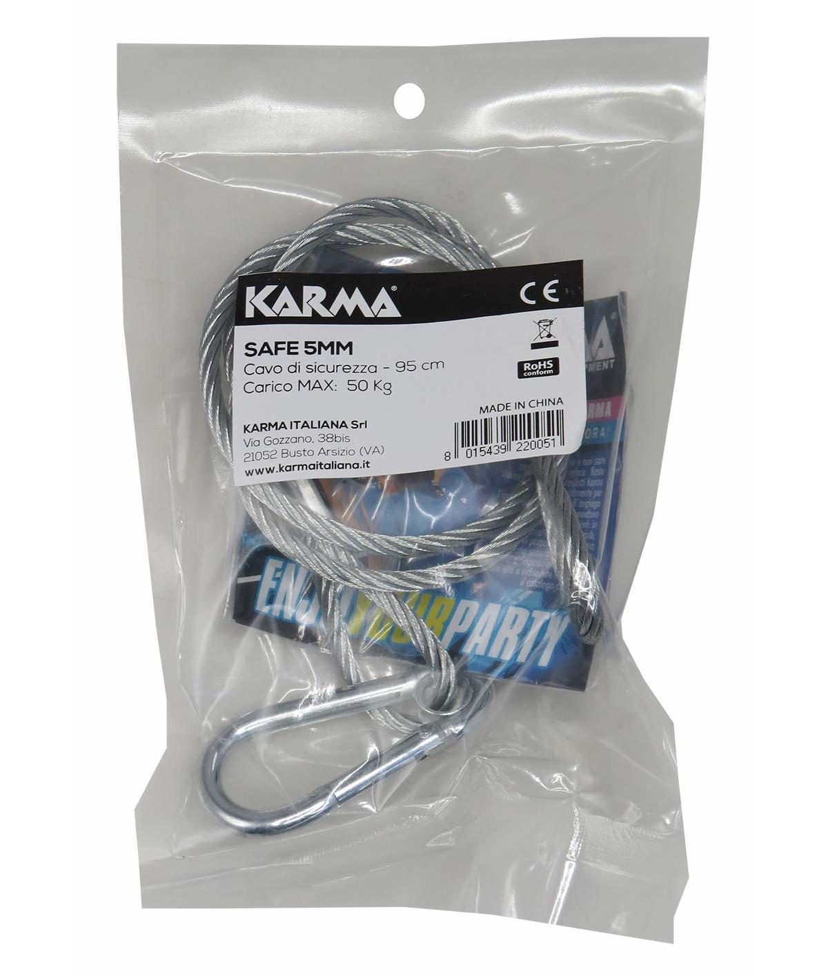 Karma Italiana SAFE 5MM cavo di sicurezza Argento 0,95 m