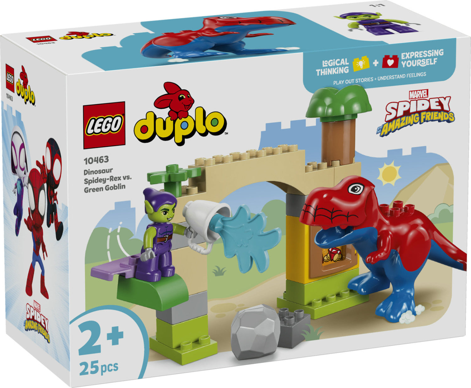 LEGO DUPLO Dinosauro Spidey-Rex vs. Goblin 10463 Set da Costruzione 25 Pezzi per Bambini dai 2 Anni