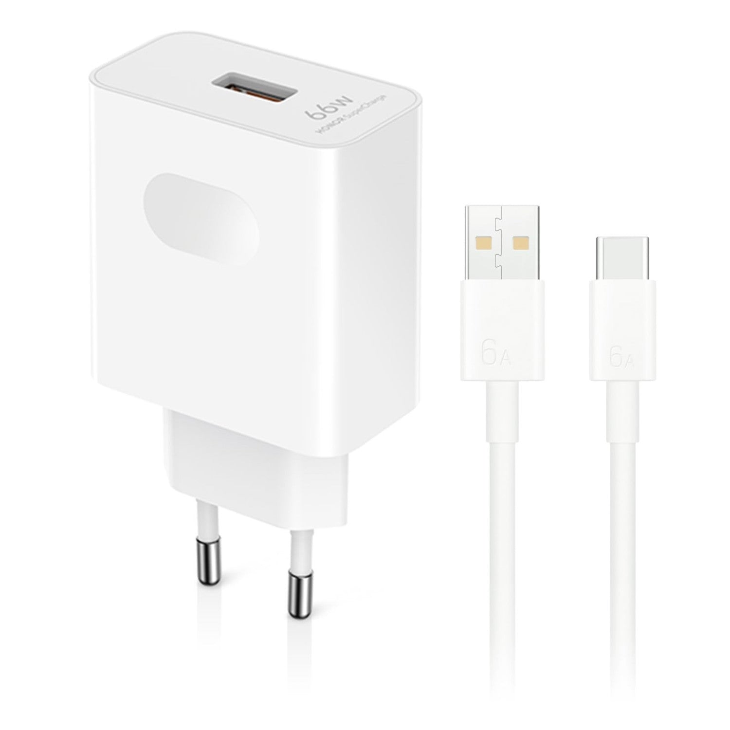Honor SuperCharge Caricabatterie da Muro 66W USB-A con Cavo USB-C Bianco