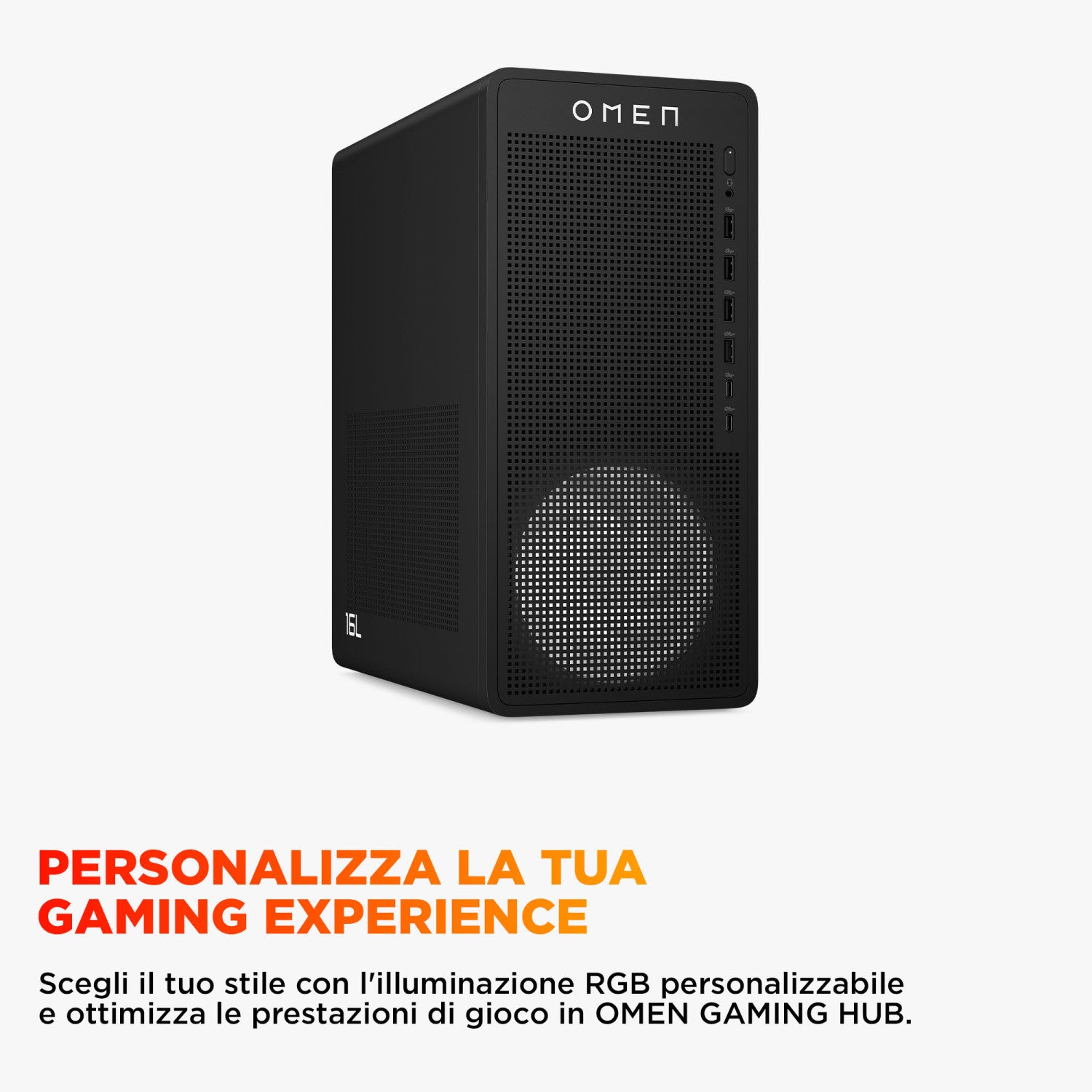 HP OMEN 16L Gaming Desktop PC TG03-0056nl PC AMD Ryzen 7 8700F 16 GB DDR5-SDRAM 512 GB SSD Windows 11 Home Tower AI PC Nero