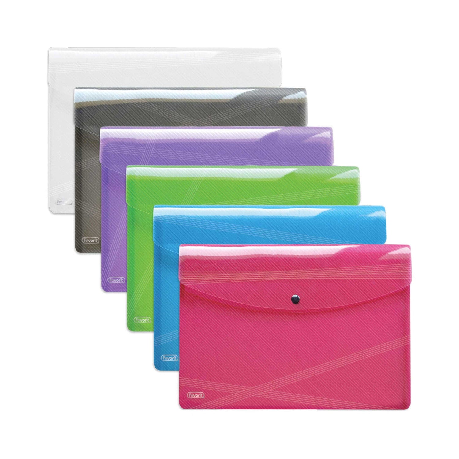 Favorit 400135689 cartella Polipropilene (PP) Blu, Verde, Grigio, Viola, Rosso, Trasparente A4