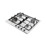 Candy Moderna CHG6BF4WTX Piano cottura Acciaio inox Da incasso 60 cm Gas 4 Fornelli