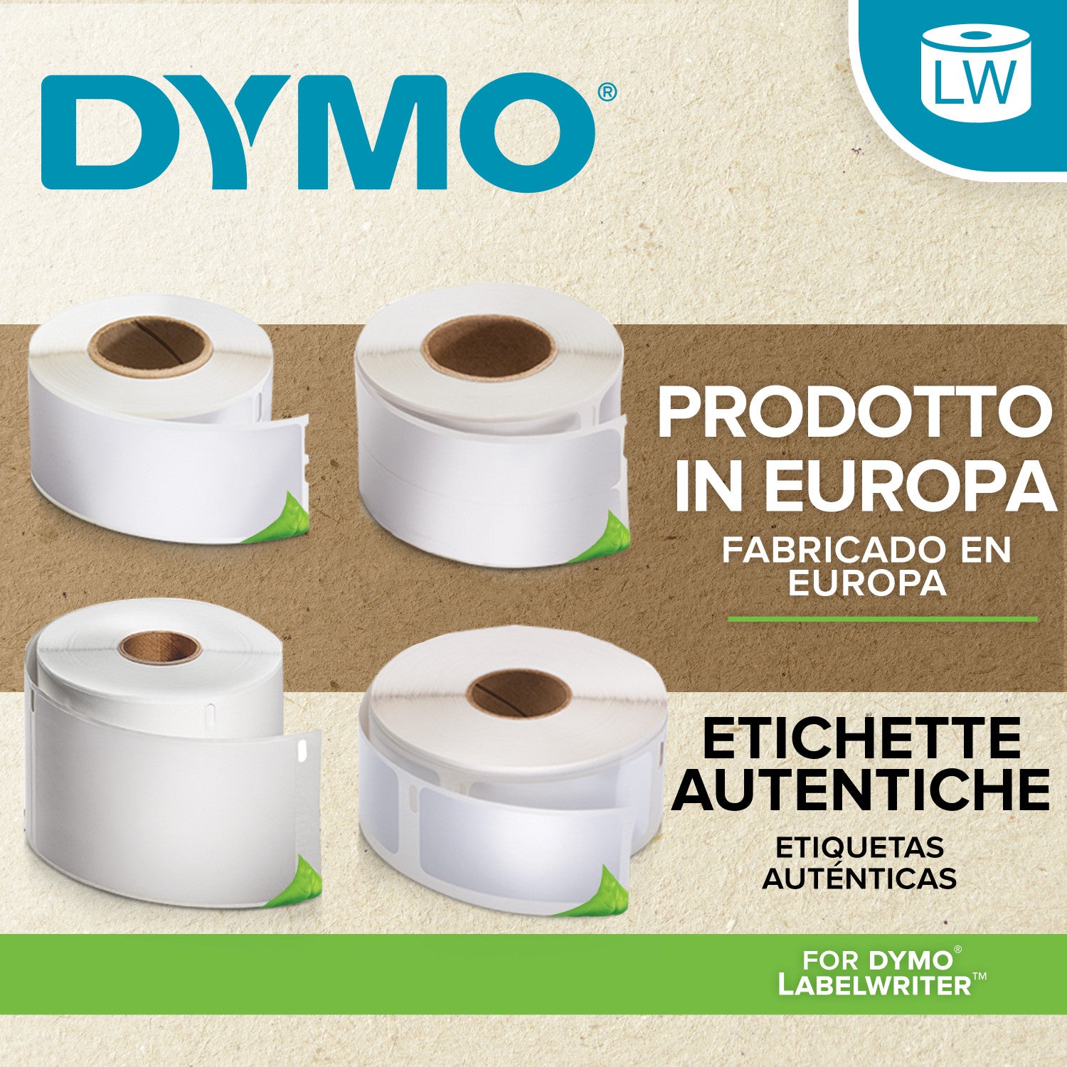 DYMO LW etichette di ritorno originali 25 mm x 54 mm 24 rotoli da 500 etichette facili da staccare (12.000 pezzi) autoadesive per etichettatrici LabelWriter originali