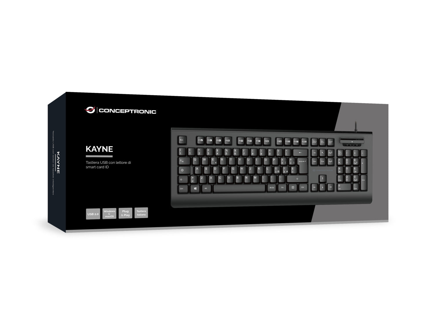 Conceptronic KAYNE01IT tastiera Ufficio USB QWERTY Italiano Nero