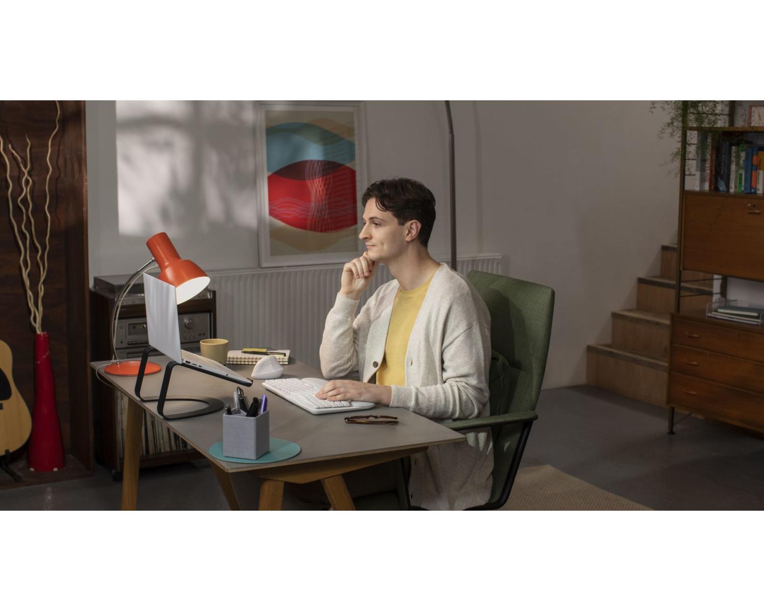 Logitech Tastiera WAVE KEYS WIRELESS ERGONOMICA Grafite