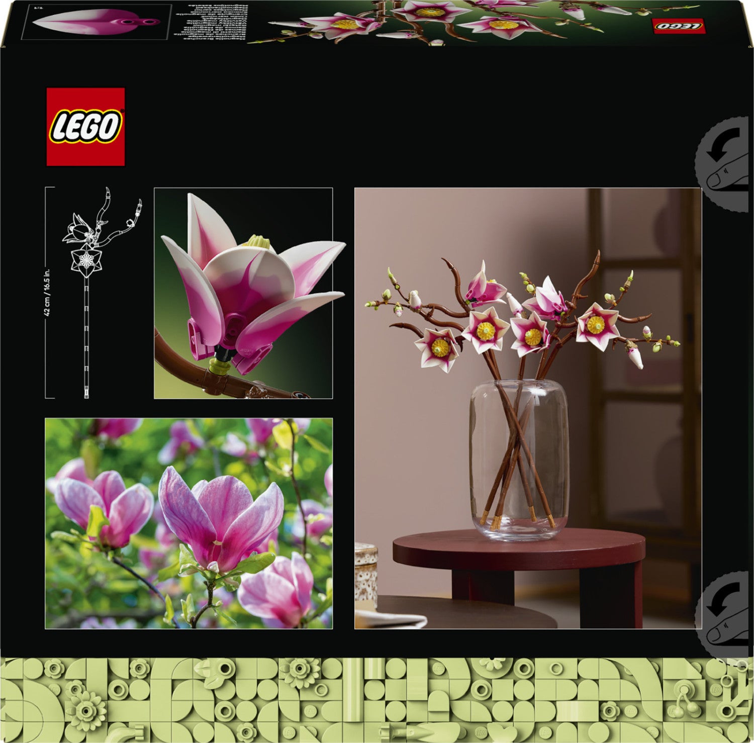 LEGO Botanicals 11510 Rametti di Magnolia Set da Costruzione per Adulti 435 Pezzi