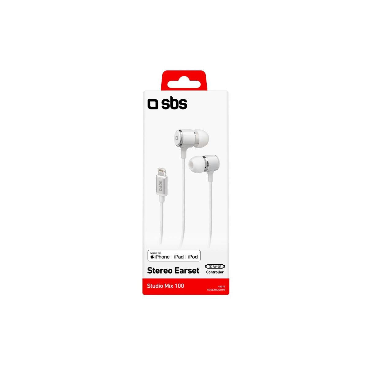SBS Auricolari in ear con filo stereo e connettore Lightning Made For Apple