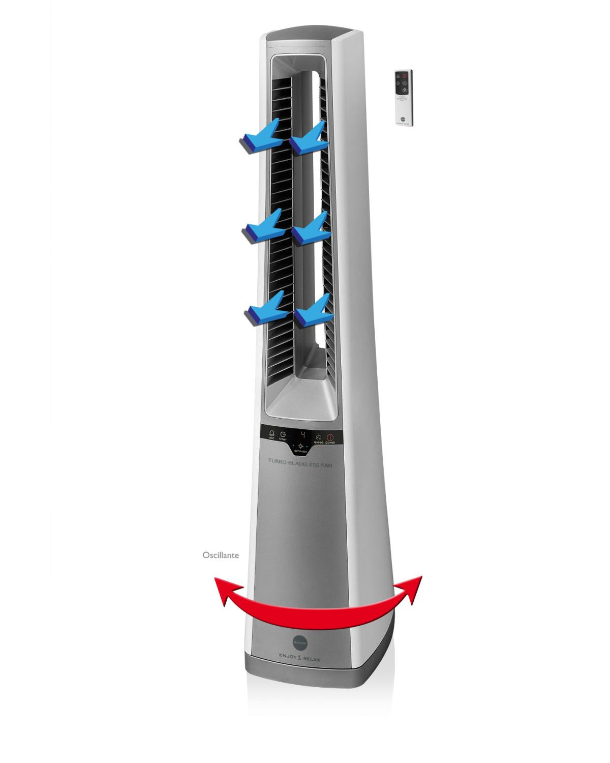 Macom Turbo Bladeless Fan 996 Ventilatore Senza Pale silenzioso Grigio