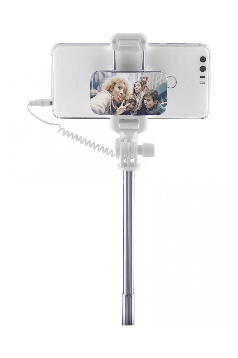 Cellularline Total View - Universale Asta per selfie con specchio girevole