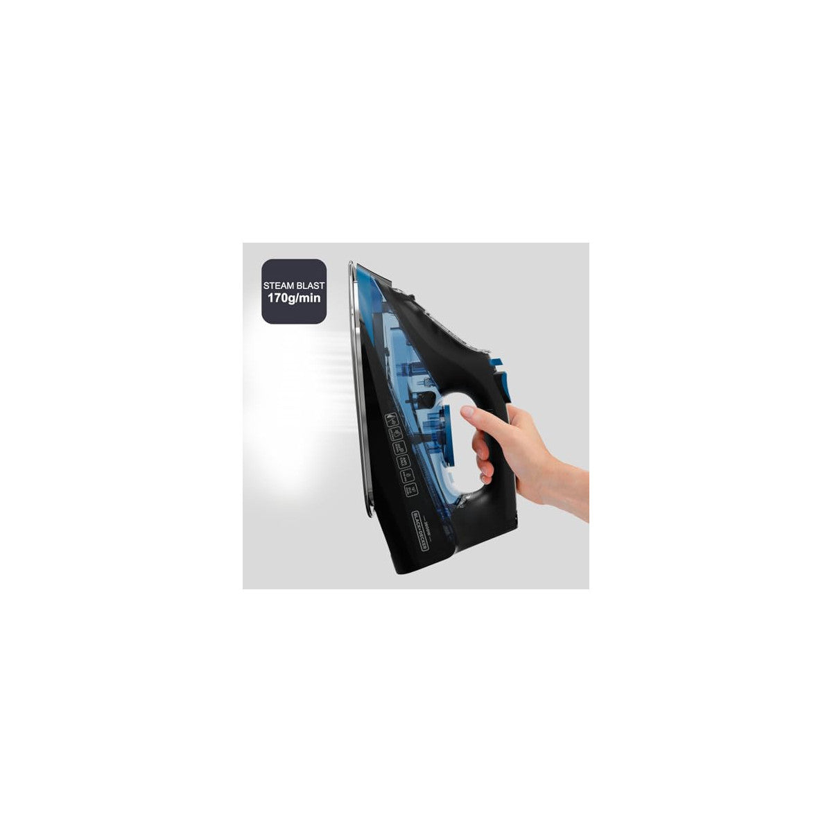 Black Decker BXIR2605E Ferro da Stiro a Vapore 2600W Piastra in Acciaio Inox Anti-Calcare Auto-Pulizia
