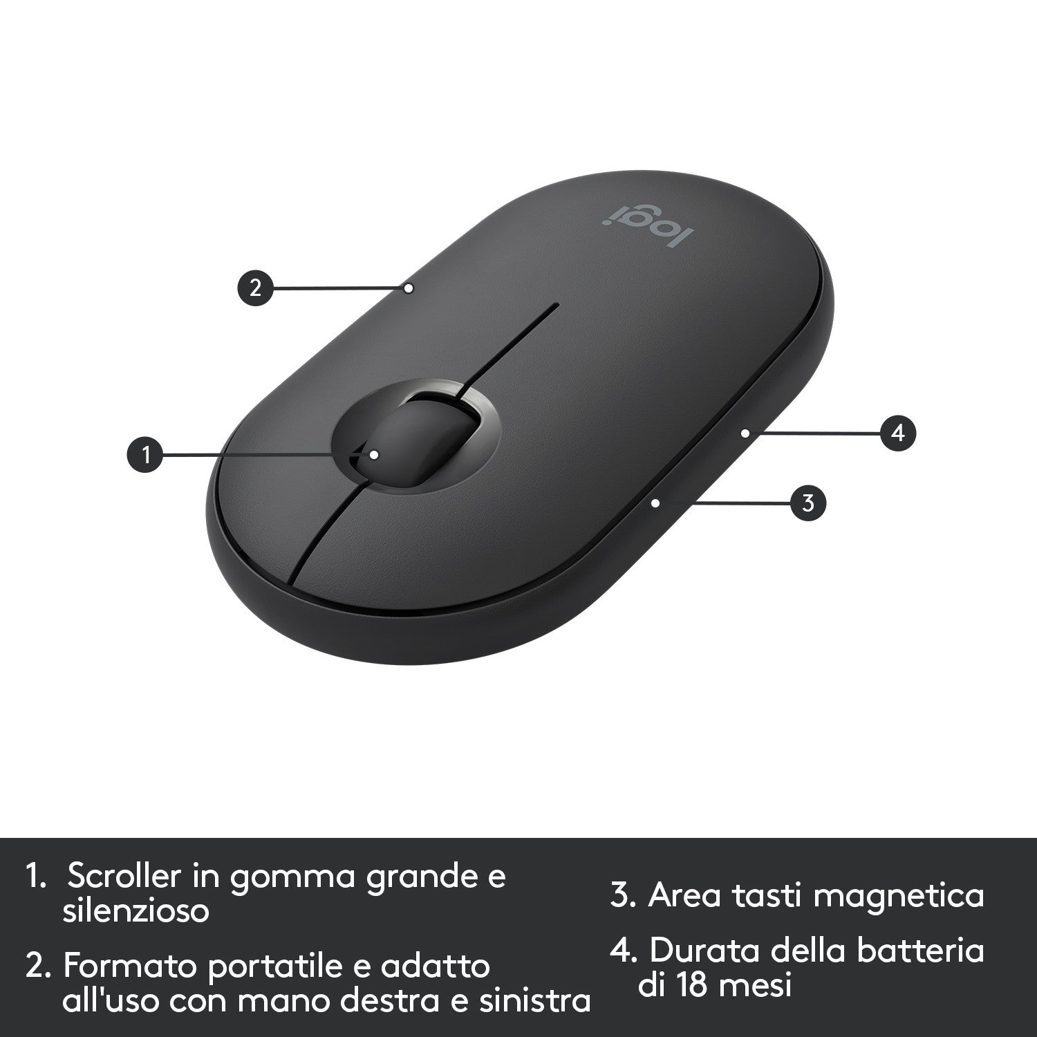 Kit Mouse e Tastiera Logitech MK470 Wireless per Windows Italiano QWERTY Grigio