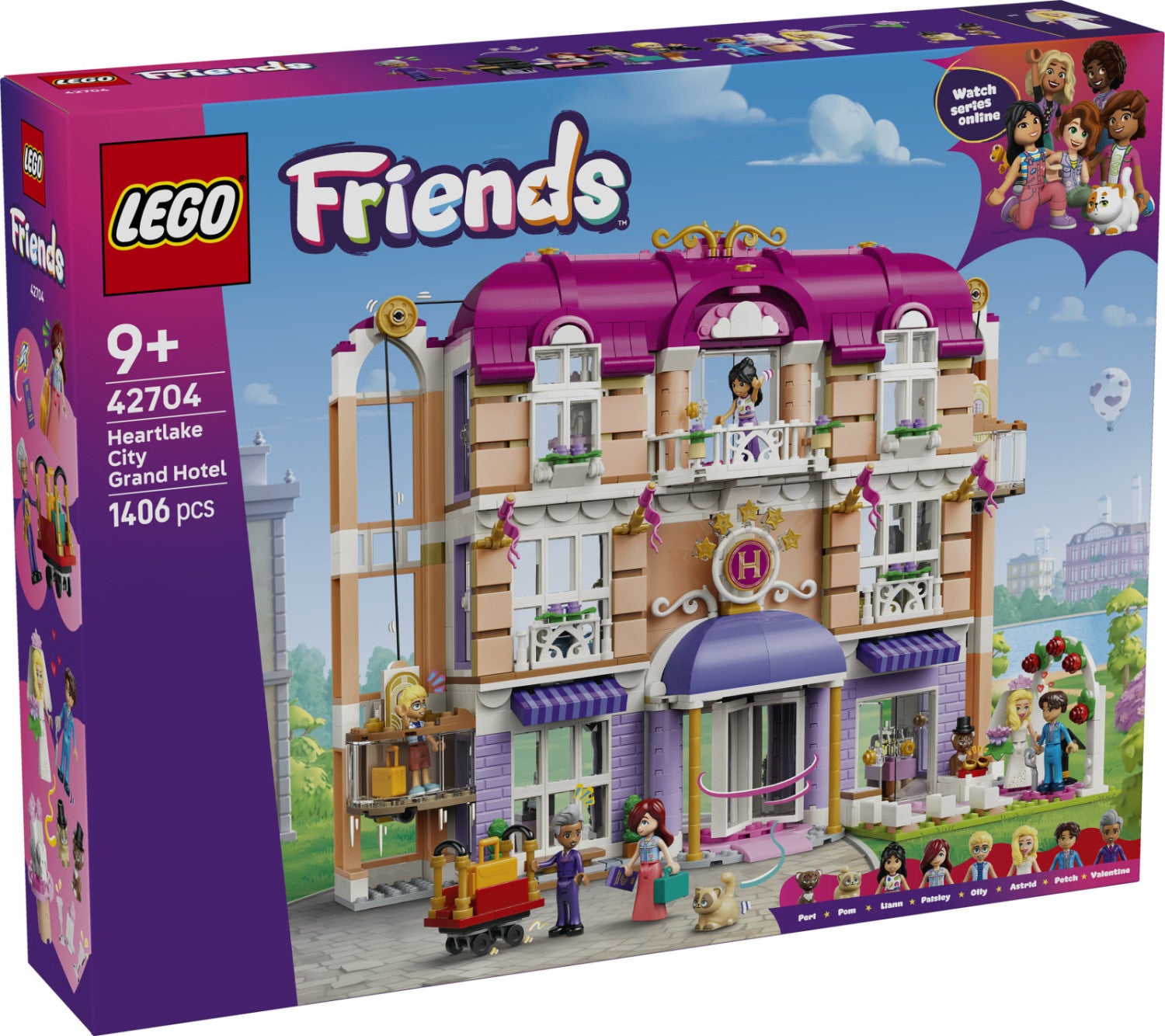 LEGO Friends 42704 Grand Hotel Di Heartlake City, Giocattolo Con 6 Mini Bamboline, 2 Animali E Accessori, Regalo Bambine 9