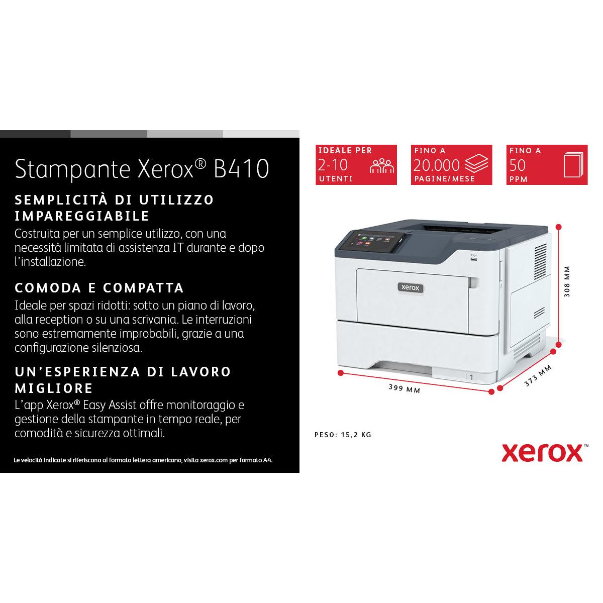 Xerox B410V DN Stampante Stampante Laser a Colori 1200x2400 DPI Bianco