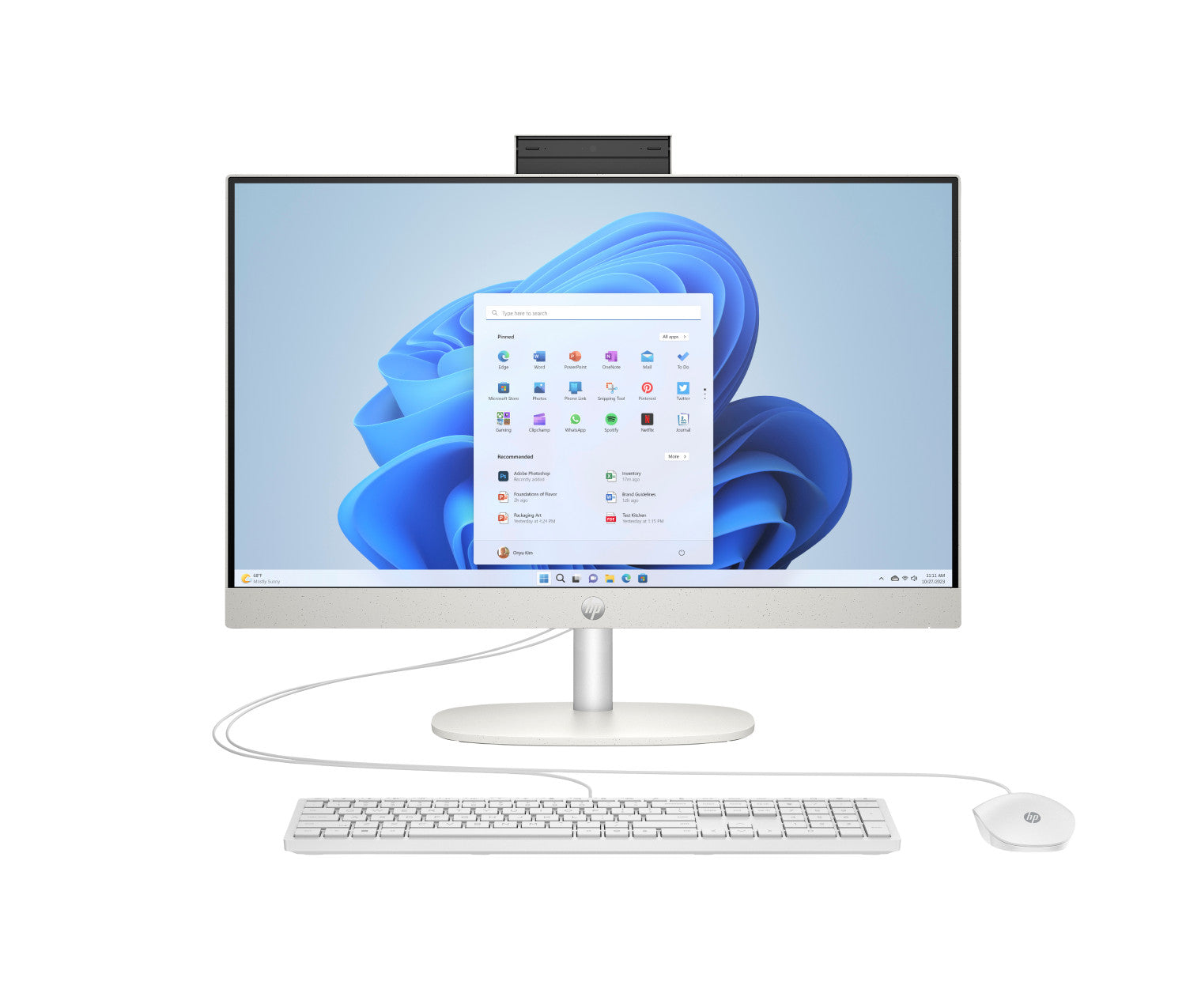 HP All-in-One 24-cr0071nl AMD Ryzen 5 7520U 60,5 cm (23.8") 1920 x 1080 Pixel PC All-in-one 8 GB LPDDR5-SDRAM 512 GB SSD Windows 11 Home Wi-Fi 6 (802.11ax) Bianco