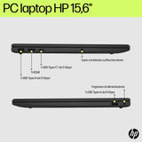 HP Laptop 15-fd0123nl Intel Core 3 100U Computer portatile 39,6 cm (15.6") Full HD 8 GB DDR5-SDRAM 512 GB SSD Wi-Fi 6 (802.11ax) Windows 11 Home Argento